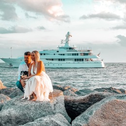 Welcome Home newly wed couple posing for beautiful photo